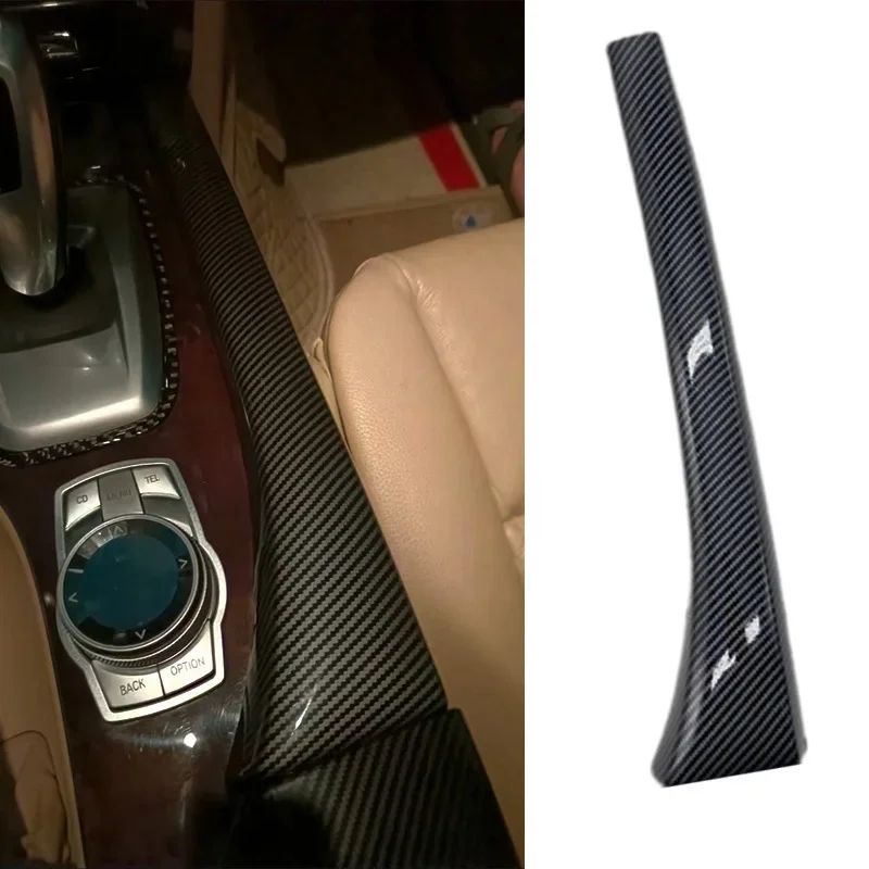 

LHD автомобильная центральная консоль, подлокотник, крышка боковой панели, декоративная полоса из углеродного волокна, детали для BMW 5 серии E60 E61 2004-2010