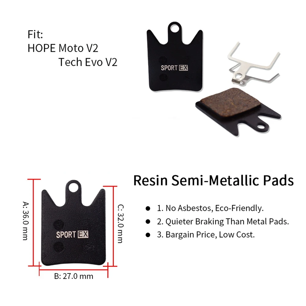 4 пары дисковых тормозных колодок для велосипеда Hope HOPE Moto V2 Tech Evo Calipers Sport EX Class Resin
