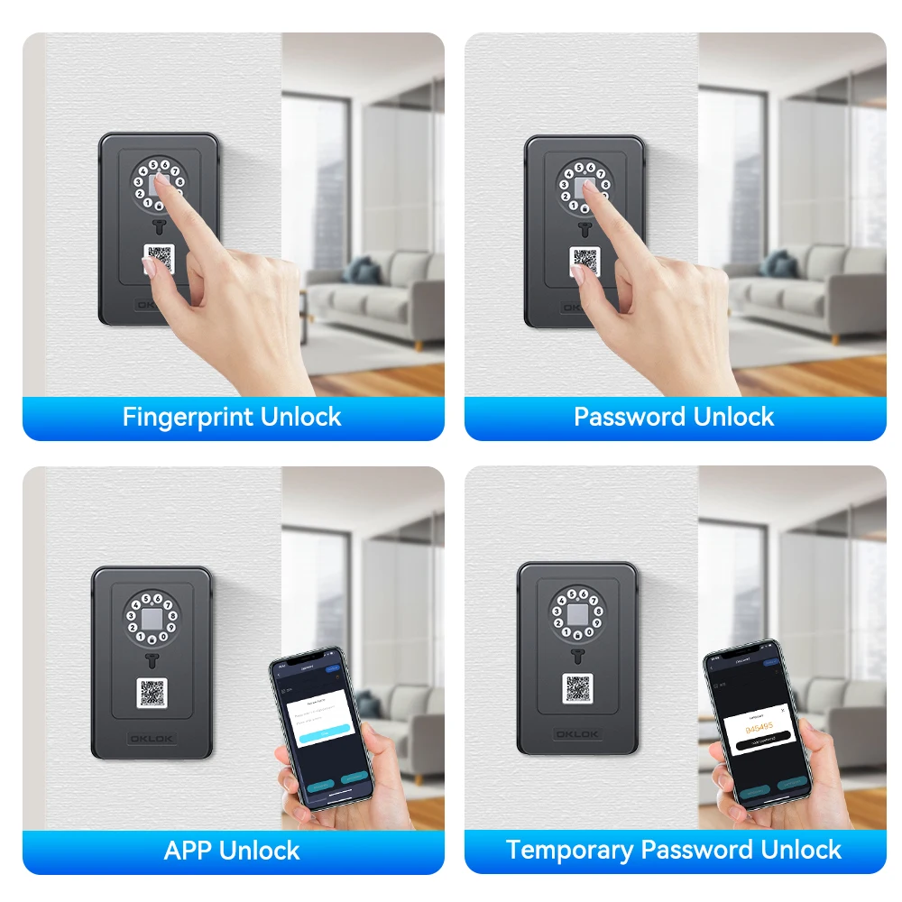Awapow Bluetooth отпечаток пальца пароль замок для ключей водонепроницаемый