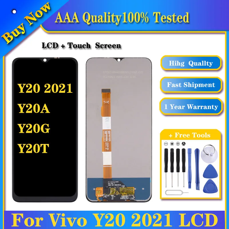 

100% Tested 6.51"Original For Vivo Y20 2021 Y20A Y20T Y20G LCD Display Touch Screen Digitizer Assembly Replacement Phone Parts