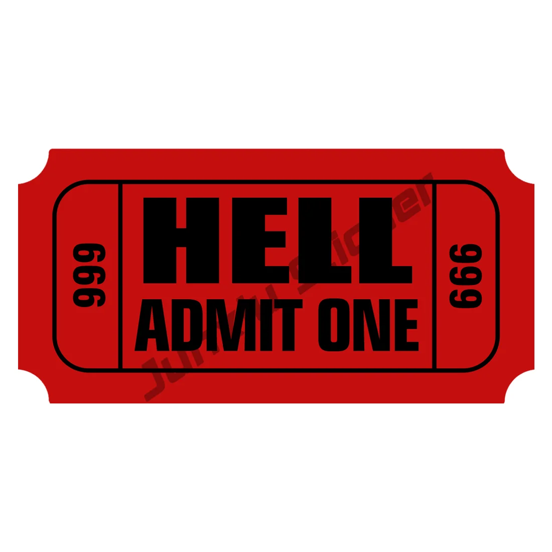 

HELL Admin One Ticket Sticker - Car Truck Funny Bumper Laptop Vinyl Decal for Bumper Bodywork Windshield Decoration