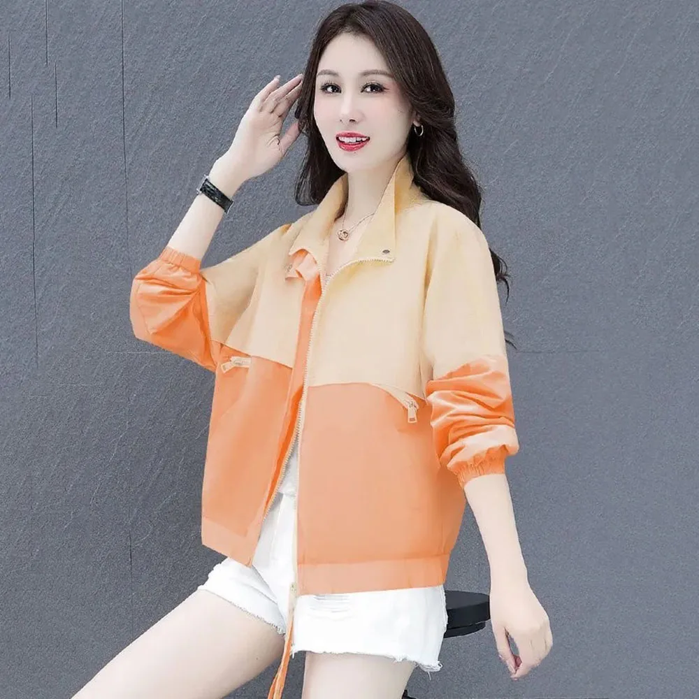 Летняя новая свободная модная Солнцезащитная тонкая куртка в западном стиле с