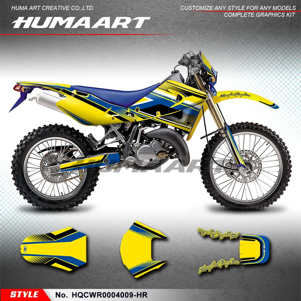 HUMAART Dirtbike графика прочный винил для Husqvarna WR CR 125 250 450 2000 2001 2002 Enduro HQCWR0004009-HR
