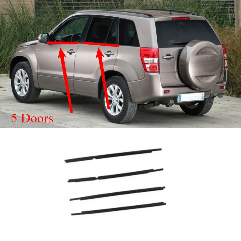 

4 шт. 5-дверные резиновые наружные окна для Grand Vitara 20183831 -65J00 2007-2014 Не для 3-дверного уплотнителя стекла