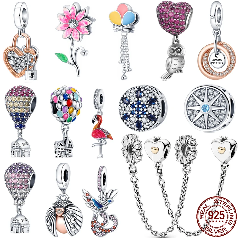Hot Sale 925 Sterling Silver Fashion Hot Air Balloon Charm Beads Fit Original Pandora Bracelet Necklace DIY Women's Jewelry