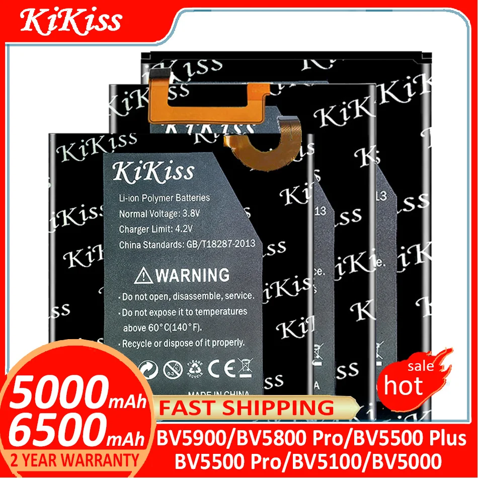 

Аккумулятор KiKiss для Blackview BV5900 BV5800 Pro BV5800Pro BV5500 Plus BV5500 Pro BV5500Plus BV5500Pro BV5100 BV5000, аккумуляторы