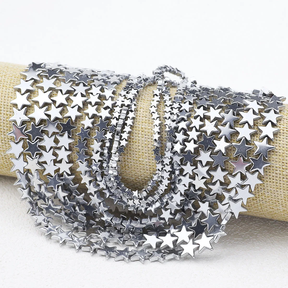 Бусины Из Гематита в виде пентаграммы россыпью каменные бусины K белого цвета для