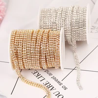 sew on crystal rhinestone chain 2rows sliver rhinestone cup chain glass crystal ab stone chain trim for dress decoration