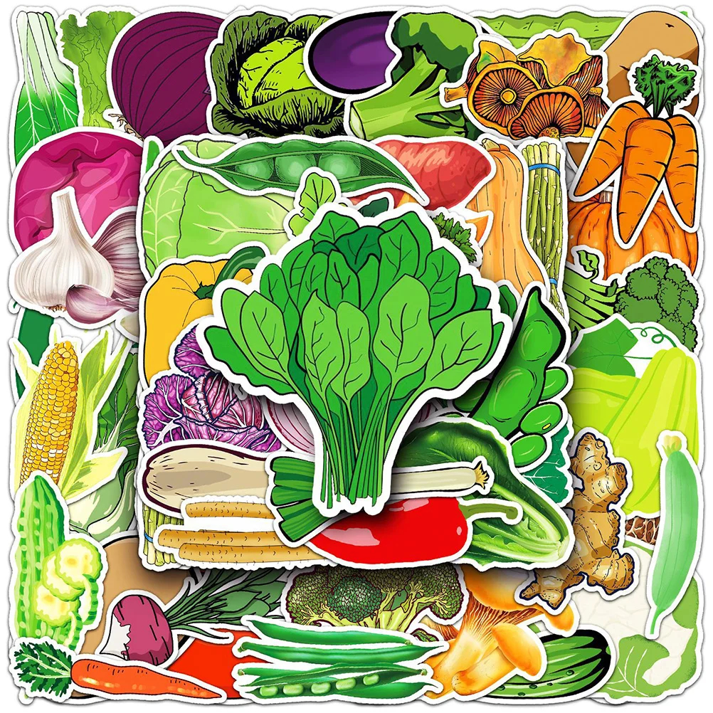 

100 Sheets Fridge Decoration Stickers Vegetable Stickers DIY Scrapbook Decals Suitcase Kids Bulk Applique Adhesive Cartoon