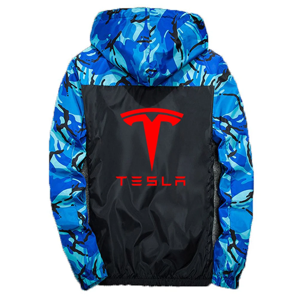 Tesla Logo 2022 новый модный четырехцветный тренчкот Спортивное лоскутное Мужское