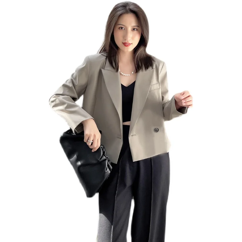 Новинка весна-осень 2022 Короткий Повседневный темпераментный жакет серый