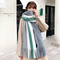 winter 13 color female scarf student couple versatile long knitted scarf mens thickened warm matching scarf designer apparel