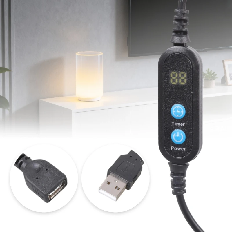 Фото 50 см регулируемый таймер, USB-кабель, шнур от 1 до 30 минут, автоматическое отключение обратного отсчета для светодиодных фонарей, вентилятора, кухни №2