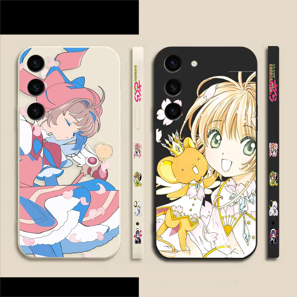 

Japan Anime CardCaptor Sakura Case For Samsung Galaxy S23 S22 S21 S20 FE S11 S11E S10 S9 S30 Ultra Plus 4G 5G Colour Liquid Case