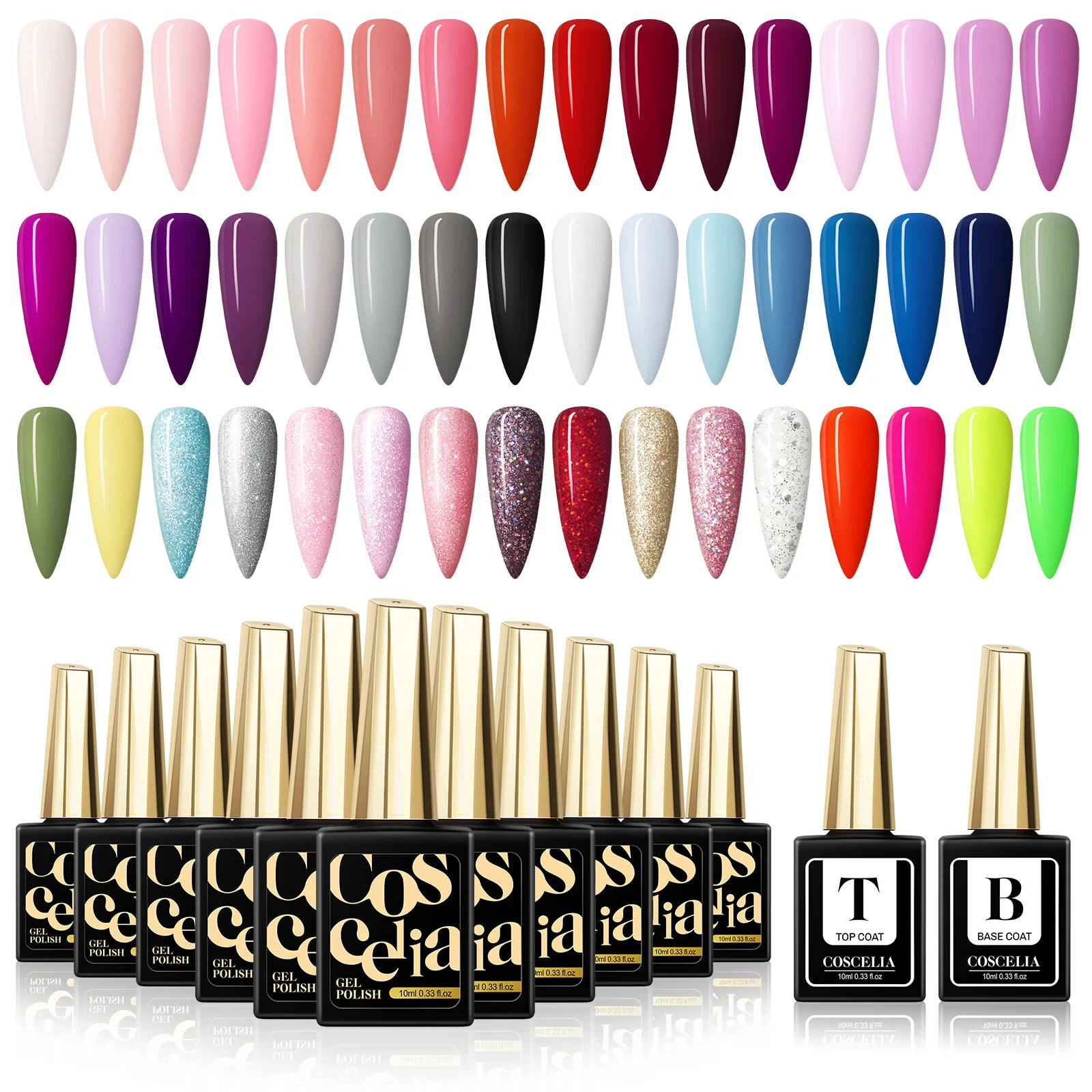 

COSCELIA Gel Nail Polish Set With Top And Base Soak Off UV Gel Semi Permanent For Manicure Hybrid Varnish Nail Art Kit