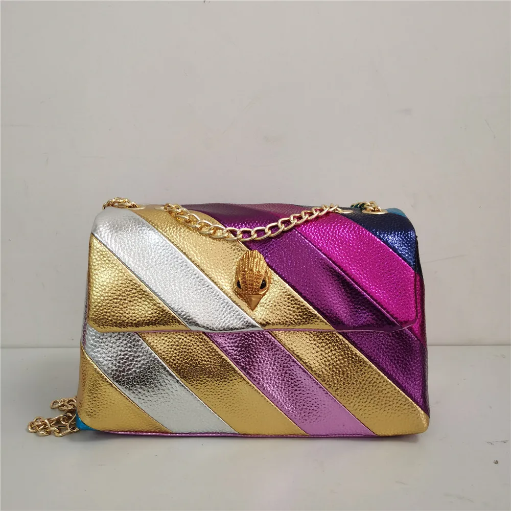 

2023 New Fashion Summer Rainbow Women Handbag Luxury Snake Head Chain Flap Bags Designer Purses and Handbags Famous Brand Bolso