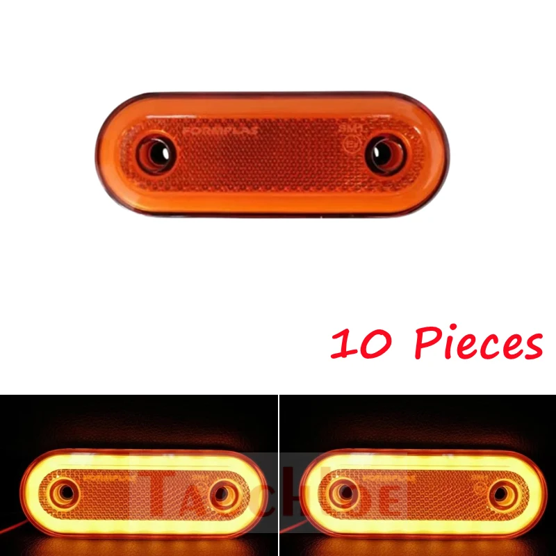 

10Pcs Trailer Side Marker Lights Indicator Light Clearance Lamp for Truck Lorry Amber Side Lights Van Rear Light Red White