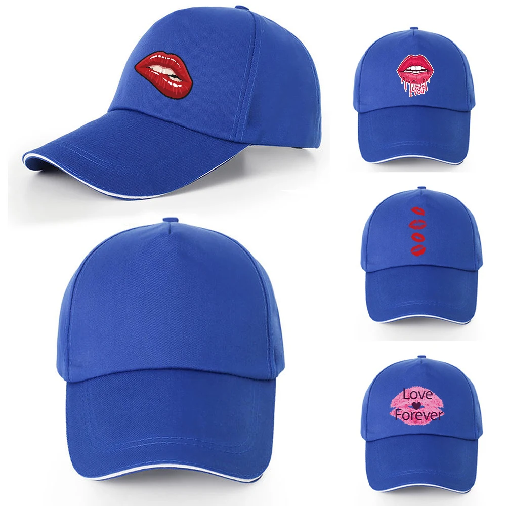 

Baseball Caps for Men Women Mouth Print Snapback Hats Adjustable UV-proof Visors Hats Dad Trucker Casual Unisex Bonnet Wholesale