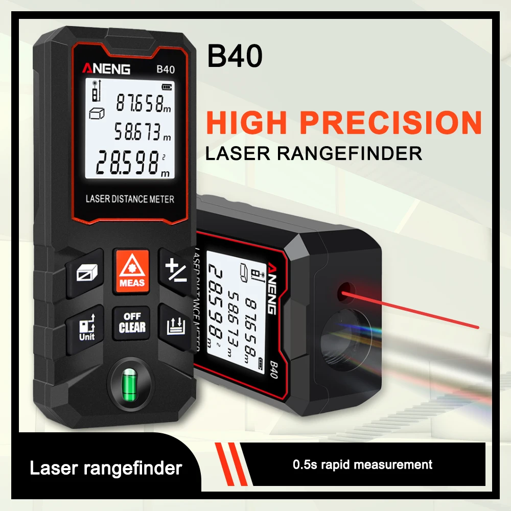 

B40/60/80/100 Laser Distance Meter Digital Laser Range Finder Distance Area Volume Multimeter Test Tool Measure Device