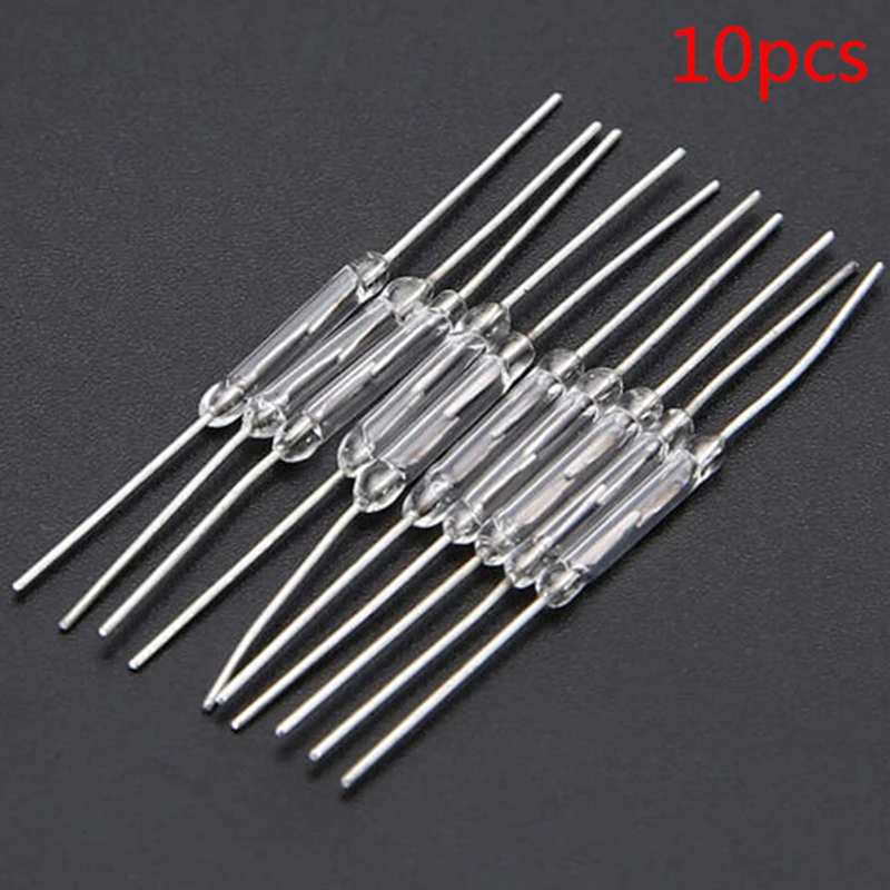 

10Pcs 2x14 mm Y213 Reed Sensor Magnetic Switch Control Green Glass Reed Switches Glass Normally Open Contact For Sensors NO
