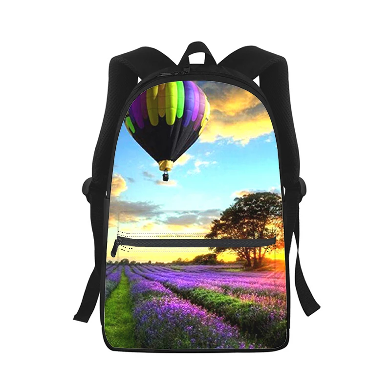Ho tair Balloon Sky Men Women Backpack 3D Print Fashion Student School Bag Laptop Backpack Kids Travel Shoulder Bag