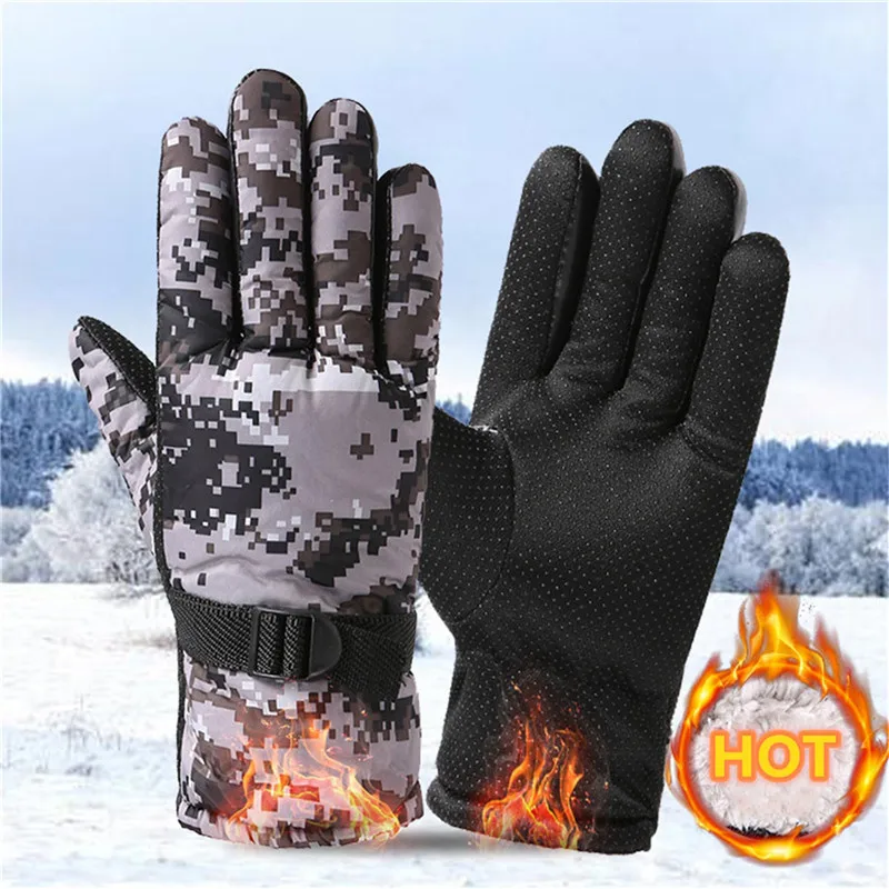 

Men Skiing Gloves Waterproof Winter Warm Hands Gloves Snowboard Thermal Motorcycle Riding cycling sports thicken Snow Gloves