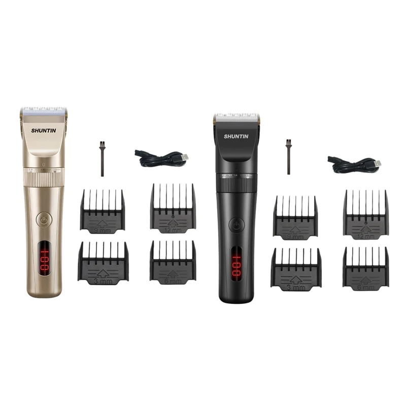 

SHUNTIN Professional Hair Clippers Adjustable USB Quiet Electric Cordless Mens Barber Salon Trimmer Haircut Machine