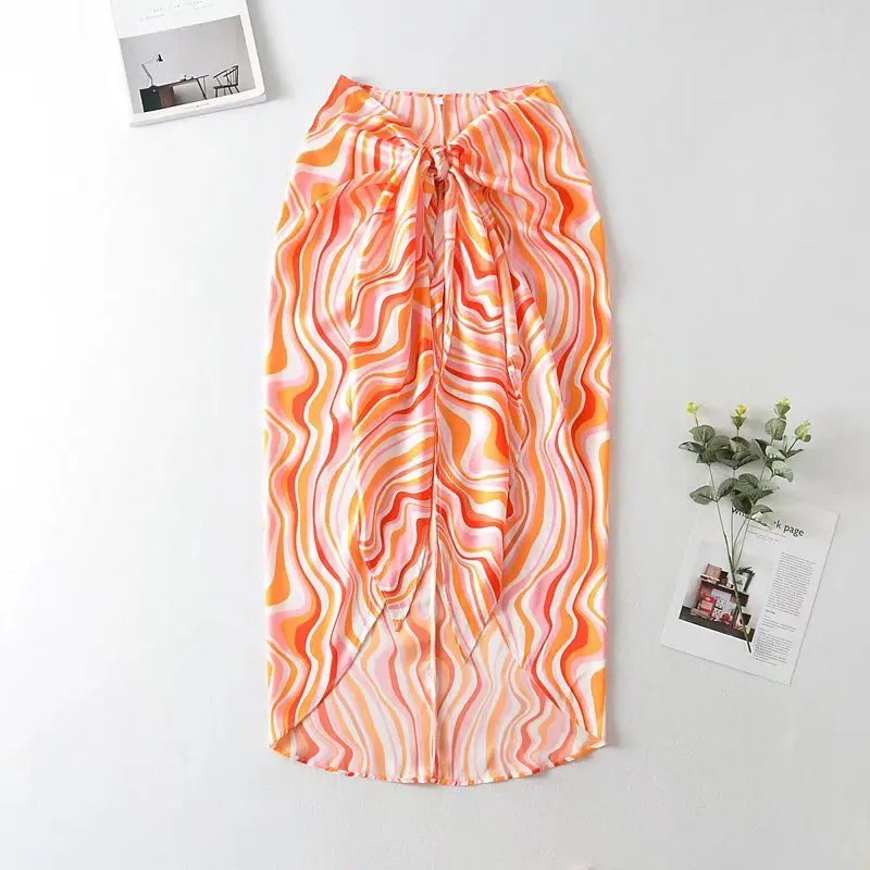 

A.D.EAST-Summer dress printing sarong skirt skirt of tall waist skirt in the mouth-N07J117845