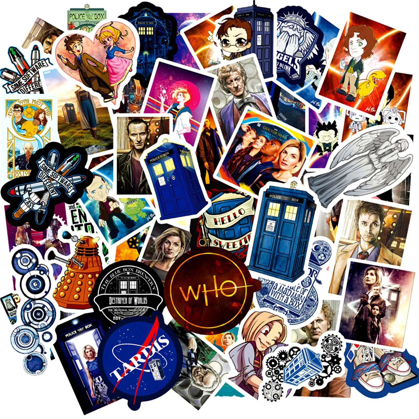 50/100Pcs TV Drama Doctor-Who Cartoon Graffiti Stickers Stationery Scrapbooking Sticker Cute Decals Deco Sticker Kids Gift