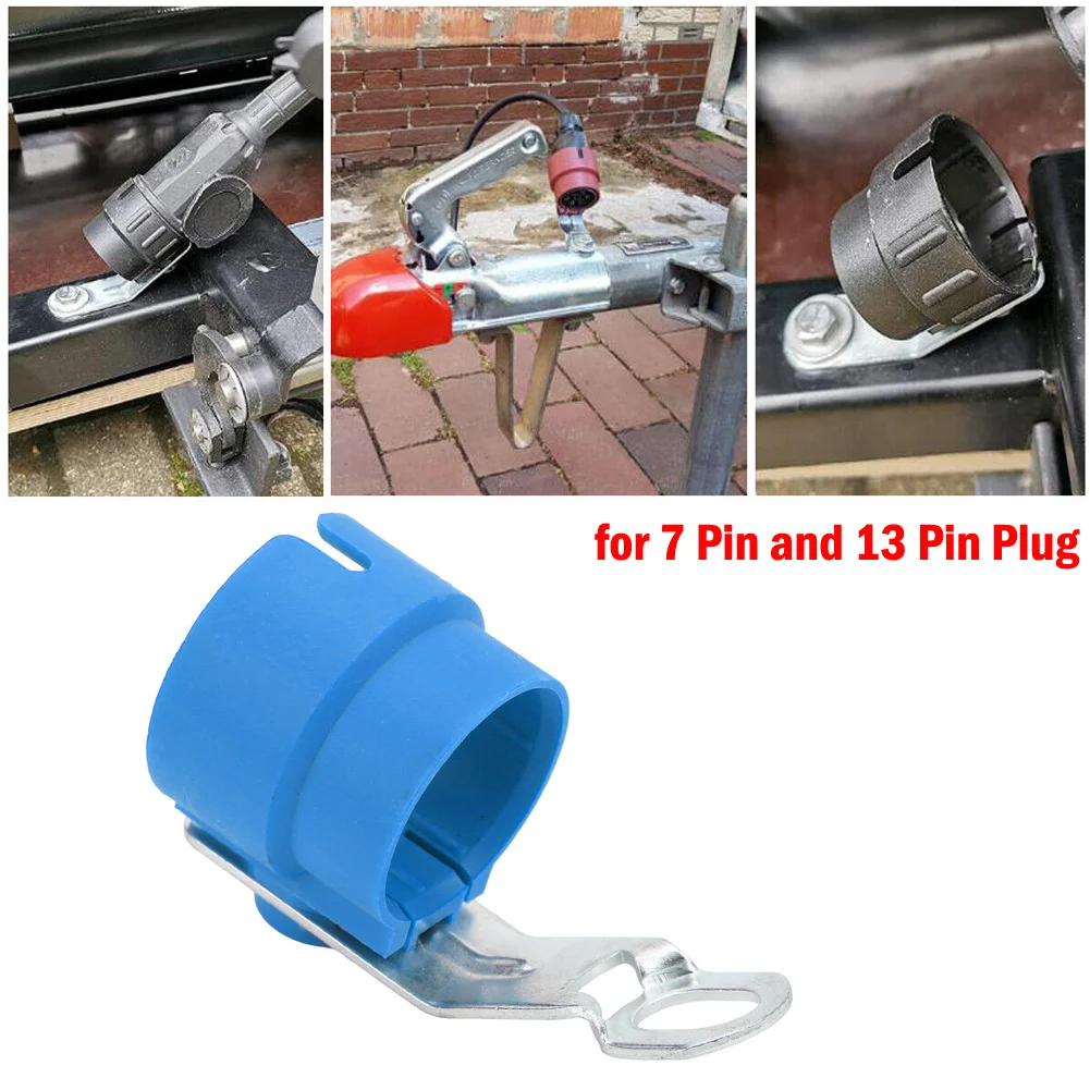 

1pc Red Blue Parking Cover Plug Holder For 7‑13Pin Trailer Connector Trailer Part Mounting Trailer Drawbar Parking Cover