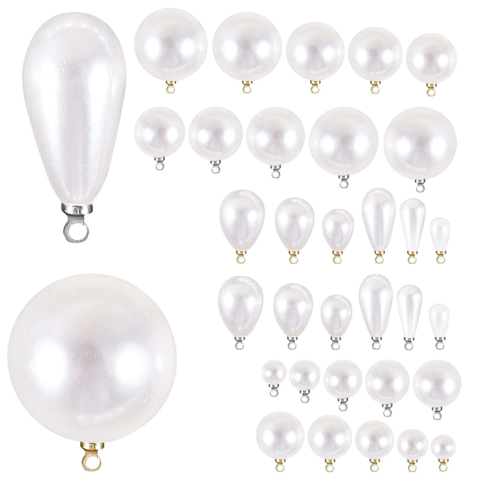 60 Pcs Charm Necklace DIY Earrings Accessories Making Charms Jewelry Bracelet Decorative Pendants Abs Supply