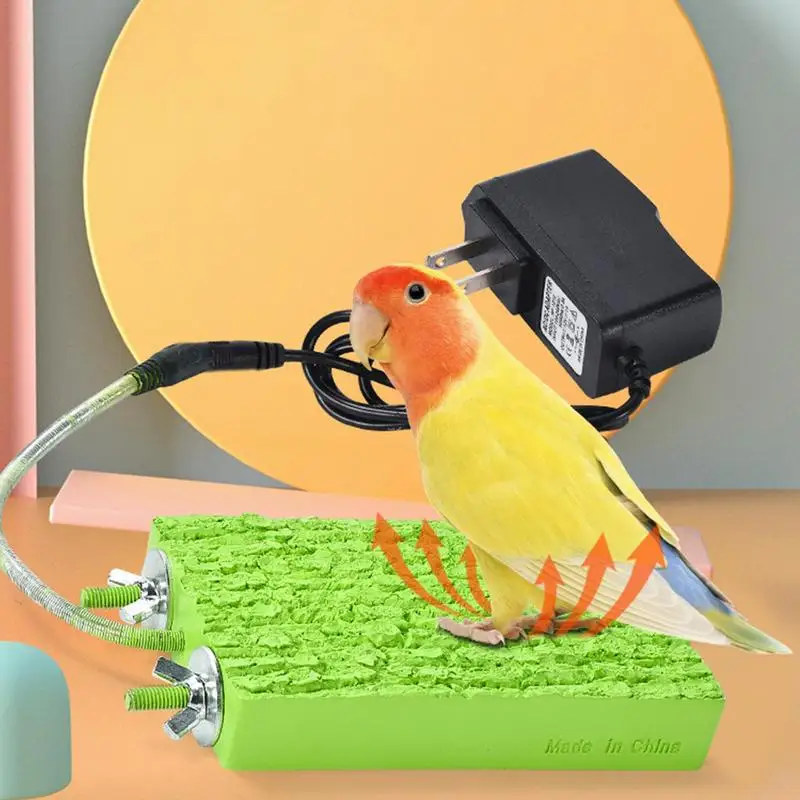 

Birds Heater Safe Perch For Bird For Heated Perch Bird Parrots Thermostatic Flat Bird Hamsters Stand Warmer Cage