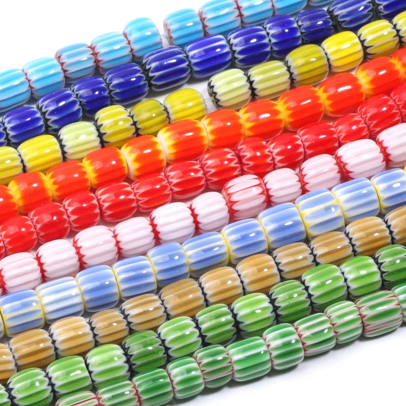 1 полоски остекленные лампачные бусины тыквенные ручной работы стеклянные для