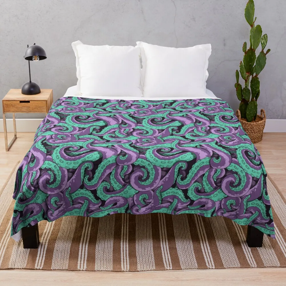 

Tentacles Sublimation Flannel Ultra-Soft Micro Fleece Plaid With Tassels Squishmallows Woven Art Throw Blankets