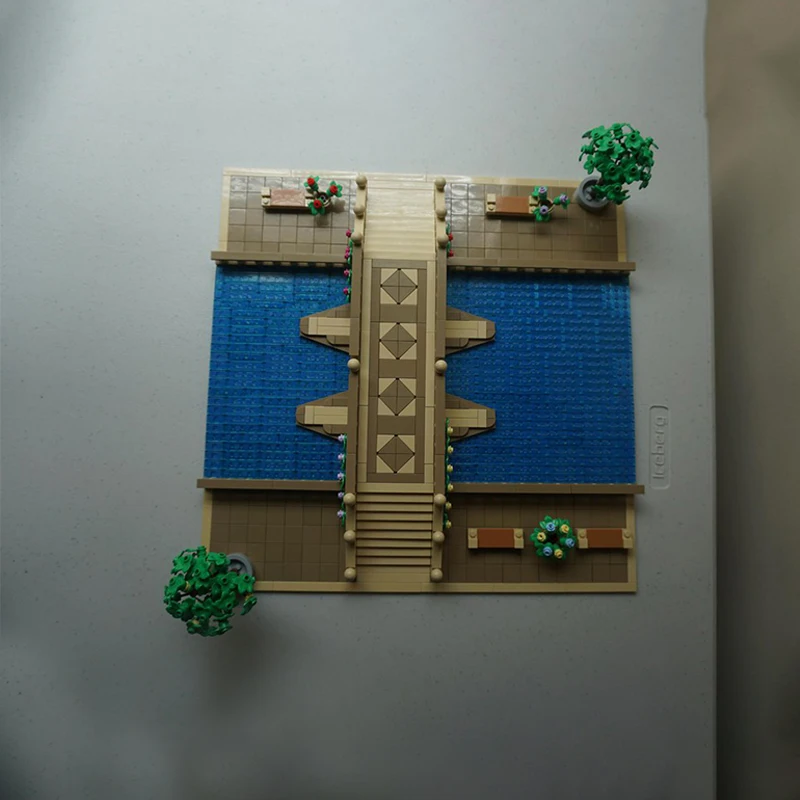 Фото 1291 деталь MOC Star Battle Theed Bridge, модель из строительных блоков, архитектурное ремесло, художественная коллекция, подарок на день рождения, творческое DIY, образовательный набор №4