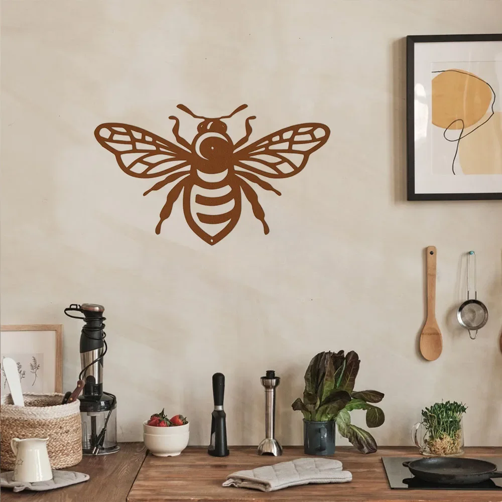 Увлекательный металлический настенный орнамент в виде медоносной пчелы –