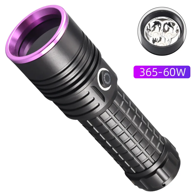 

ZK20 60W 365NM UV Flashlight High Power Type-c Rechargeable Portable Waterproof 26650 Uv Torch linterna ultravioleta Lantern