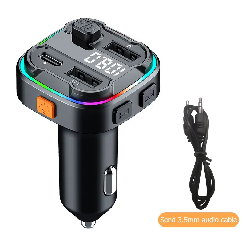 

Автомобильный FM-трансмиттер с Bluetooth 5,3 и двумя USB-портами, а