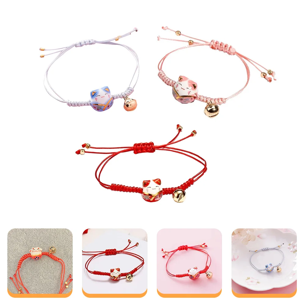 

3pcs Cartoon Japanese Luck Bracelet Kawaii Bracelet Red Bracelet for Protection