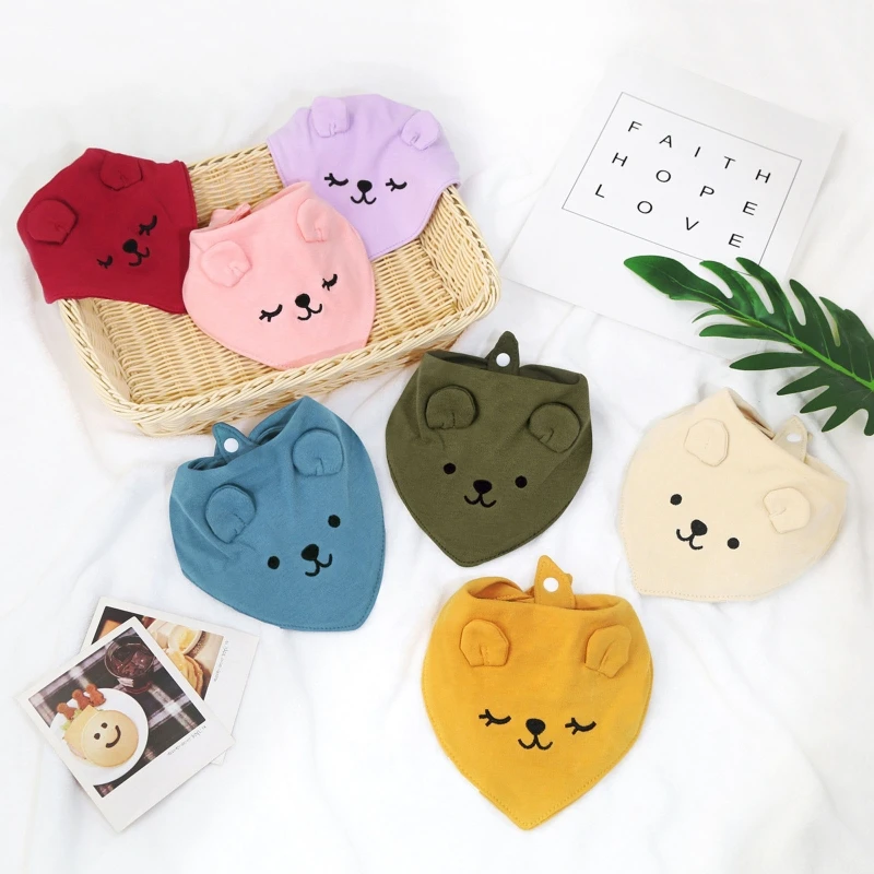 

Baby Feeding Drool Bib Cartoon Animal Saliva Towel Soft Pure Cotton Snap Button Burp Cloth for Newborn Toddler Shower Gifts