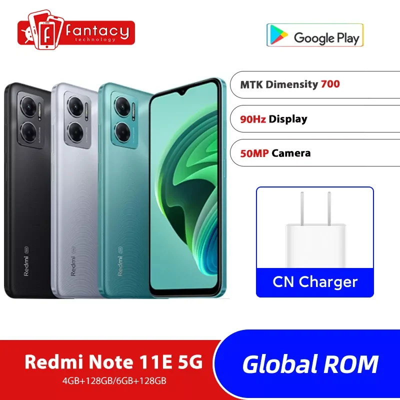 

NEW2023 Global ROM Note 11E 5G 4GB 128GB / 6GB 128GB Smartphone Dimensity 700 50MP Camera 90Hz Display 5000mAh 18W Charge