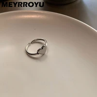 meyrroyu silver color cute love heart open cuff rings for women girl new fashion trendy jewelry punk gift party %d0%ba%d0%be%d0%bb%d1%8c%d1%86%d0%b0