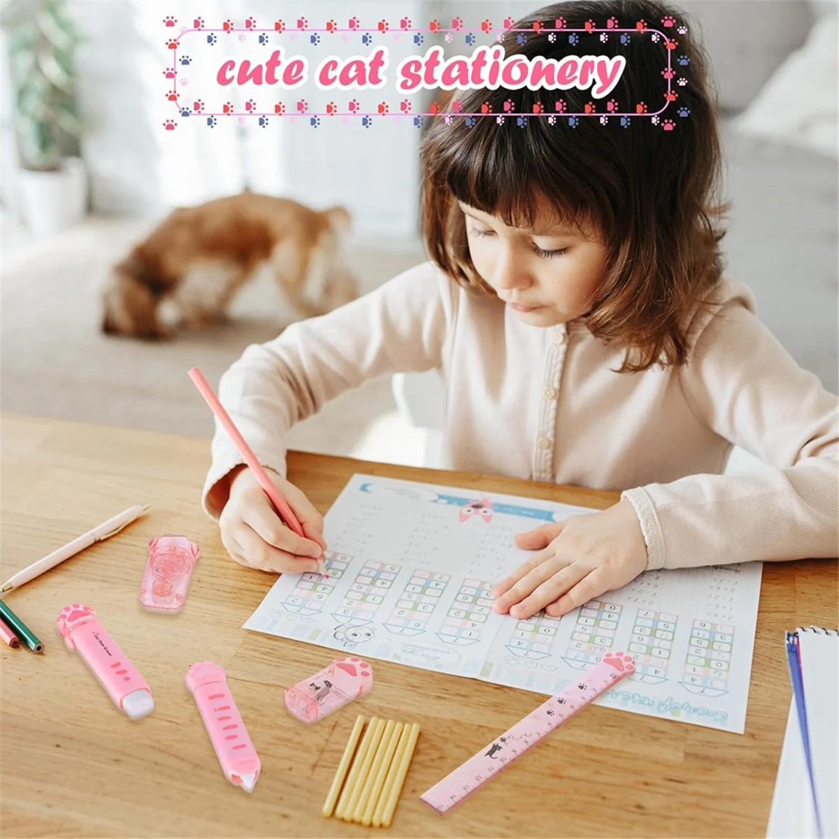 Набор канцелярских принадлежностей с милыми кошачьими лапками набор кавайными
