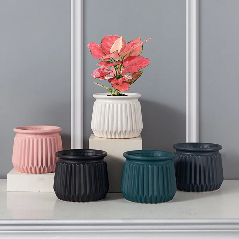 Nordic Ceramic Plant Pot Modern Indoor Outdoor Flower Pot Home Decorative Planter Plant Pot Office Living Room Decoration