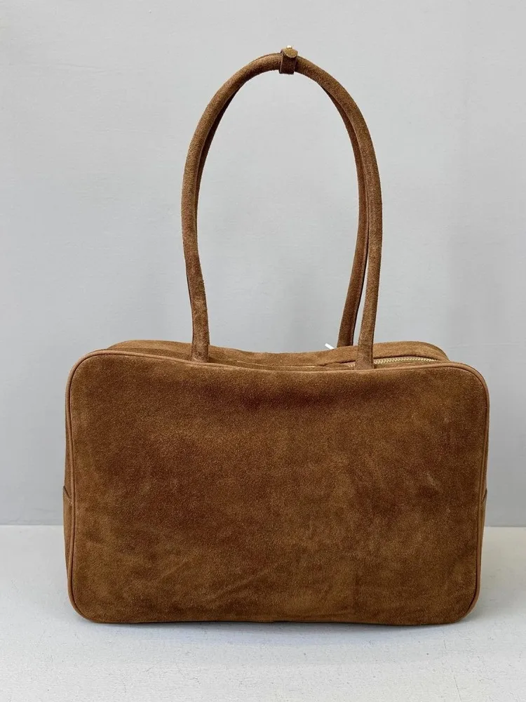 Осень-зима ретро замшевая сумка-тоут из коровьей кожи женская большая