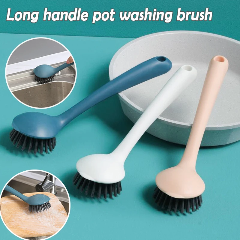 

Многофункциональная щетка для чистки с длинной ручкой, подвесная чаша, кухонная раковина, чугунная щетка для чистки сковородок, кухонная ще...