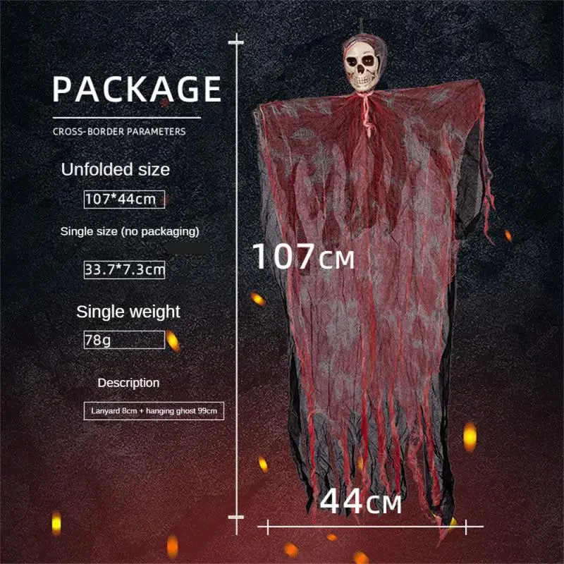 

Bloodstained Haunted Crawl Skeleton Scary Spooky Halloween Ghost Pendant Haunted Blood Red Porch Halloween Decoration Weird