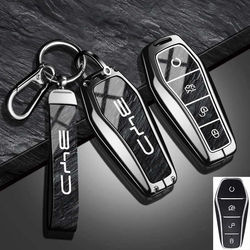 

Новый модный чехол для ключей от машины для BYD Song Pro Plus Max Dmi EV Seal Dolphin, цинковый сплав, каменный узор, брелок из ТПУ, аксессуары