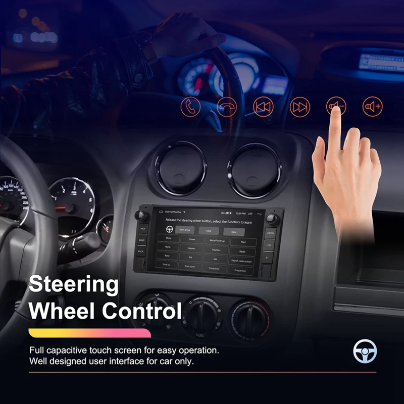 Автомобильная стереосистема для Jeep Wrangler JK Dodge RAM 1500 2 Din Android Radio Carplay 7-дюймовая с