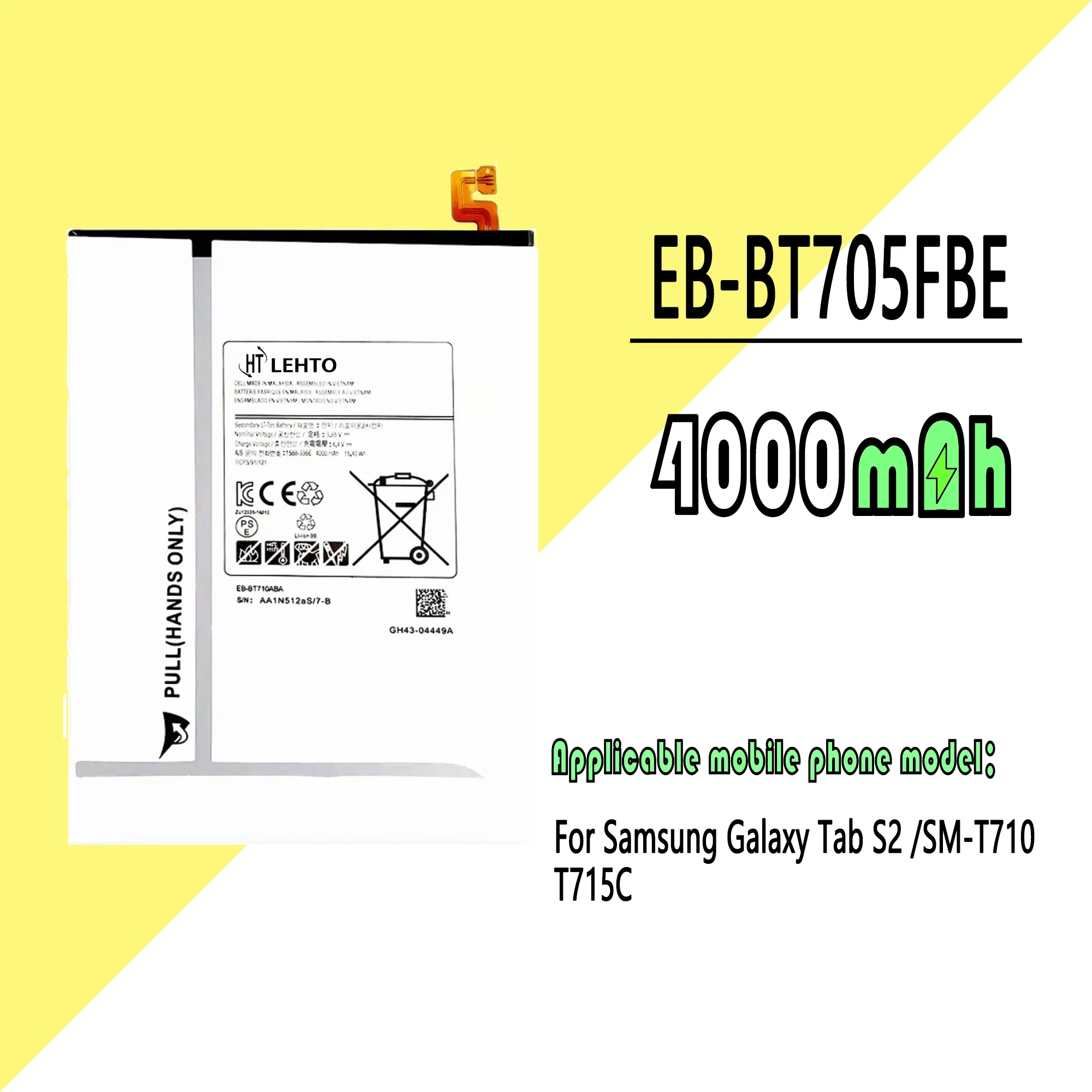 EB-BT710ABA EB-BT710ABE battery For Samsung Galaxy Tab S2 8.0 SM-T710 T713 T715 T719C T713N Original Capacity Tablet Batteries